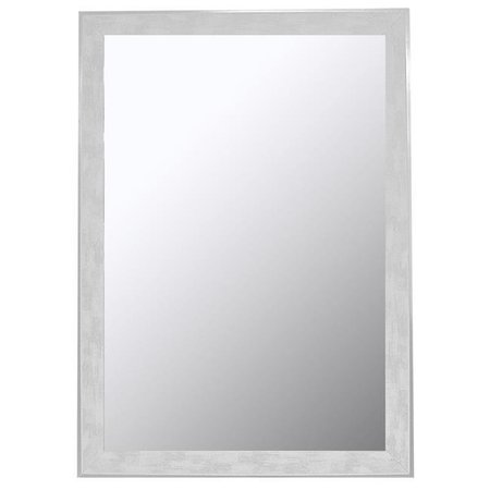 HITCHCOCK-BUTTERFIELD Hitchcock Butterfield 804902 White & Silver Iconica II Scratched Wash Wall Mirror - 27.75 x 39.75 in. 804902